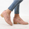 Chelsea-Boots mit Blockabsatz – Rosa