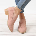 Chelsea-Boots mit Blockabsatz – Rosa