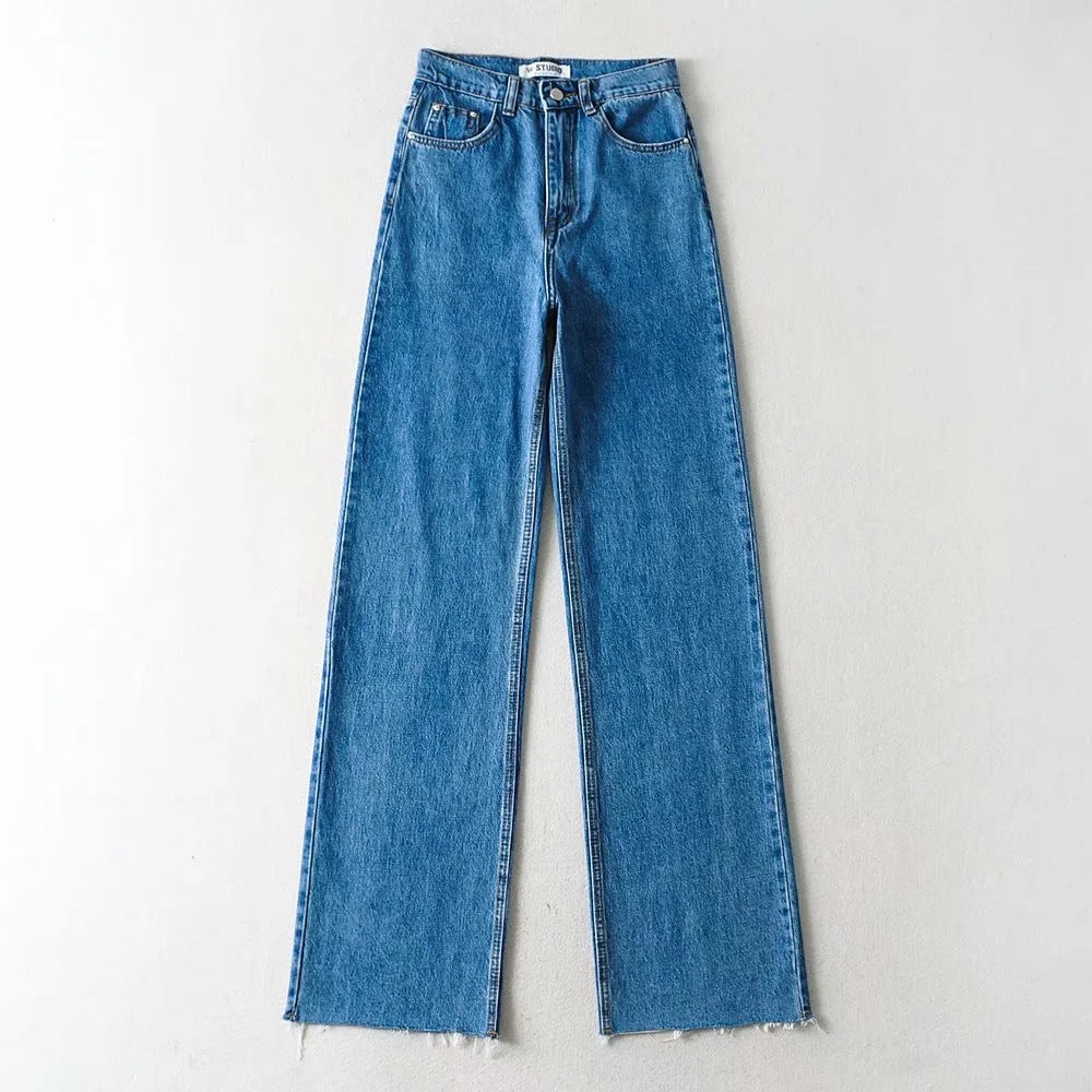 High-Waist Wide-Leg-Jeans mit Slouch-Optik