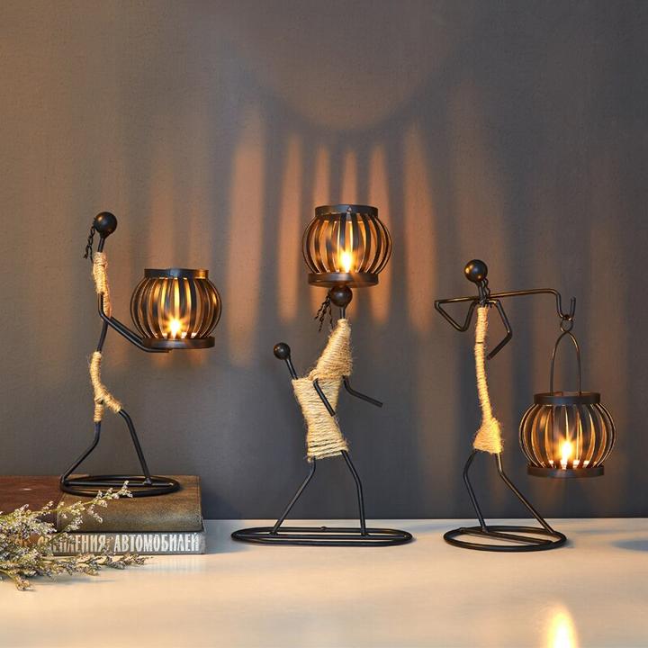 Rustikale Laternenfiguren Kerzenhalter: Stilvolle Stimmungsbeleuchtung