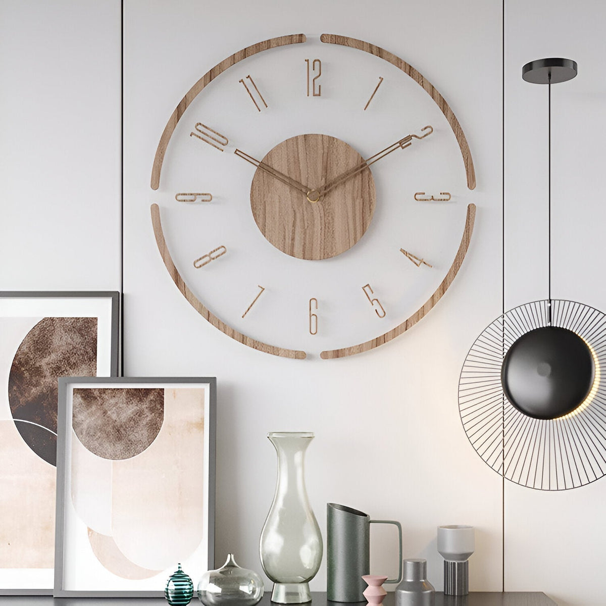 ClearWood Stille Wanduhr – Zeitgemäßes Holz- sowie Acryl-Design