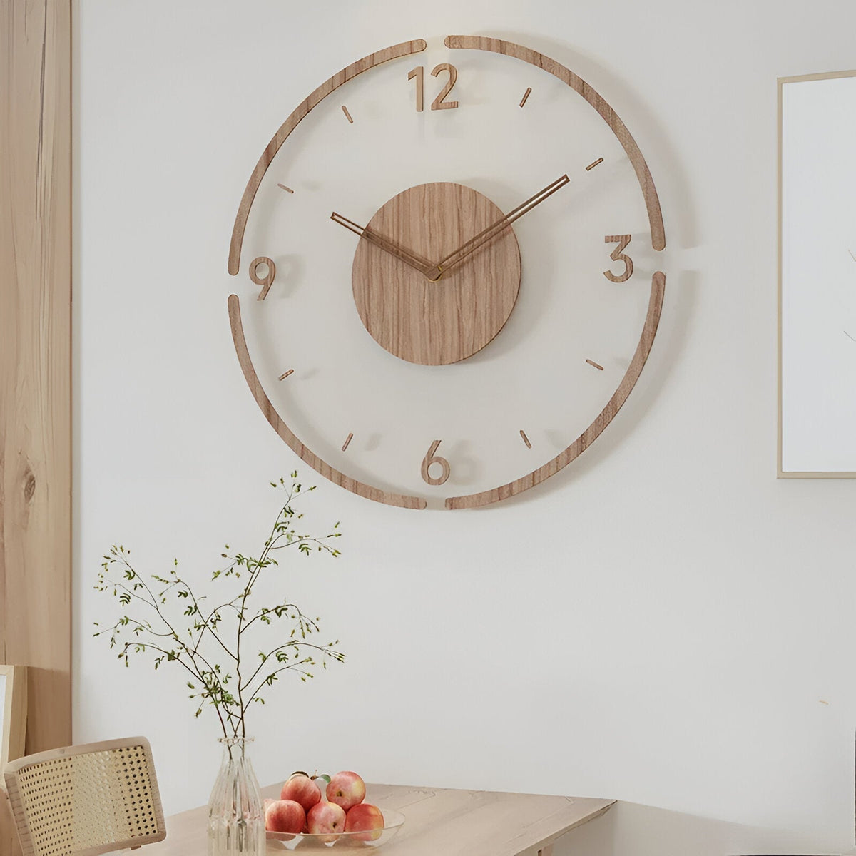 ClearWood Stille Wanduhr – Zeitgemäßes Holz- sowie Acryl-Design