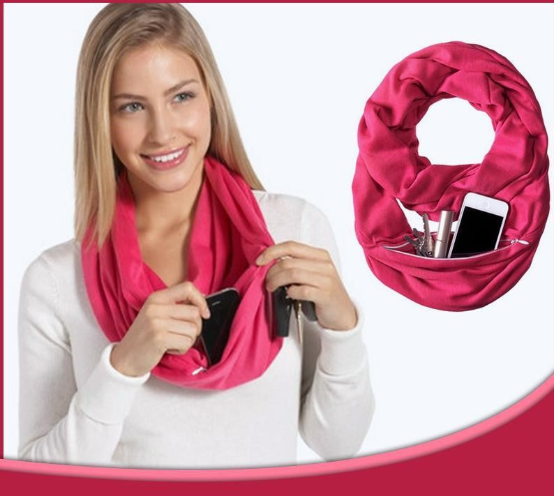 Reissjaal inklusive Versteckter Tasche – Infinity Stil & Sicherheit in Einem