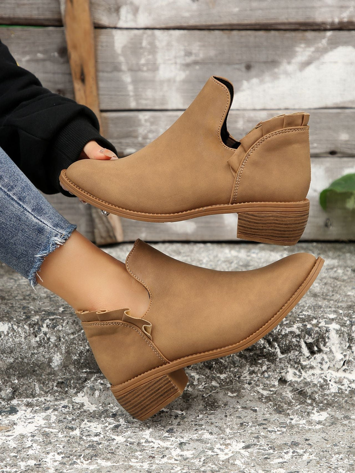 Stiefeletten mit Blockabsatz