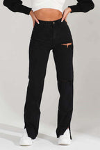 Schlaghose mit Used-Look