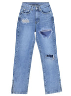 Schlaghose mit Used-Look