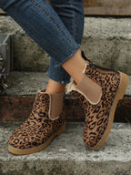 Stiefeletten im Leoparden-Print gefüttert