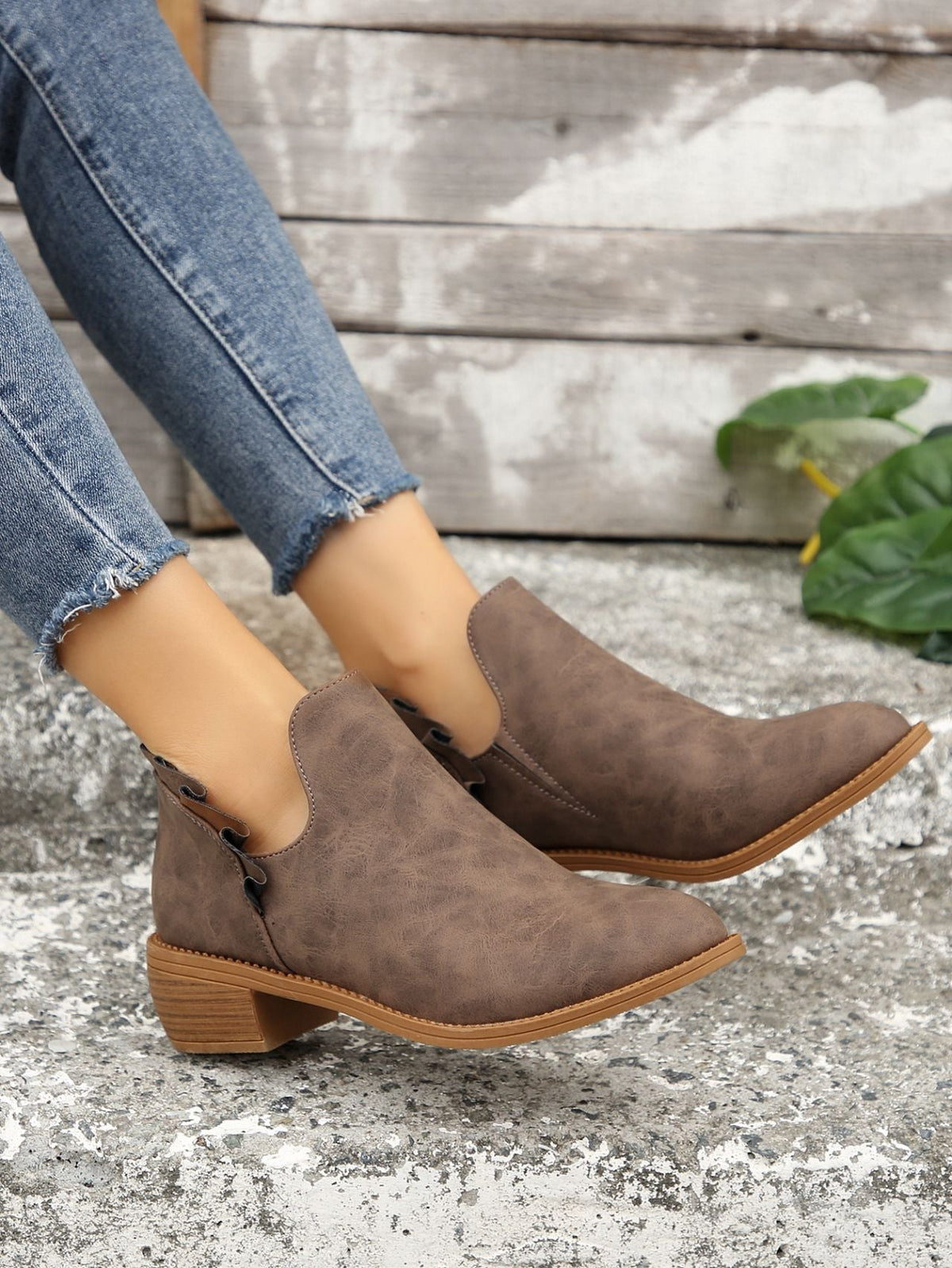 Stiefeletten mit Blockabsatz