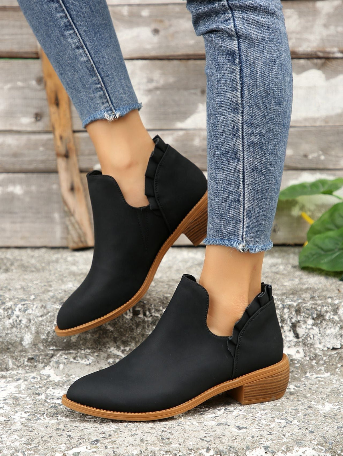 Stiefeletten mit Blockabsatz
