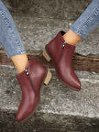 Chelsea-Boots mit Reißverschluss und Blockabsatz