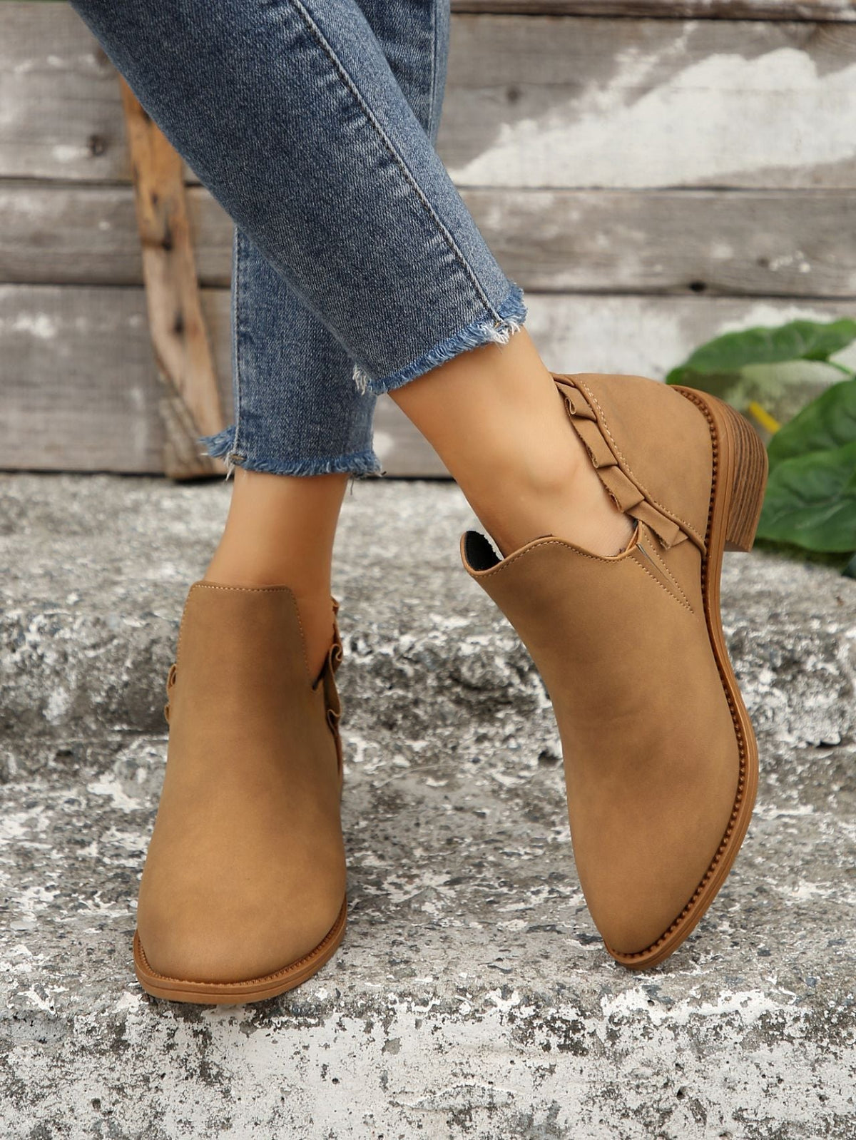 Stiefeletten mit Blockabsatz