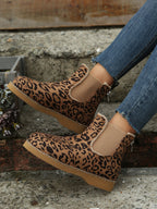 Stiefeletten im Leoparden-Print gefüttert