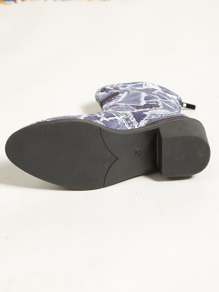 Stiefeletten in Denim-Optik