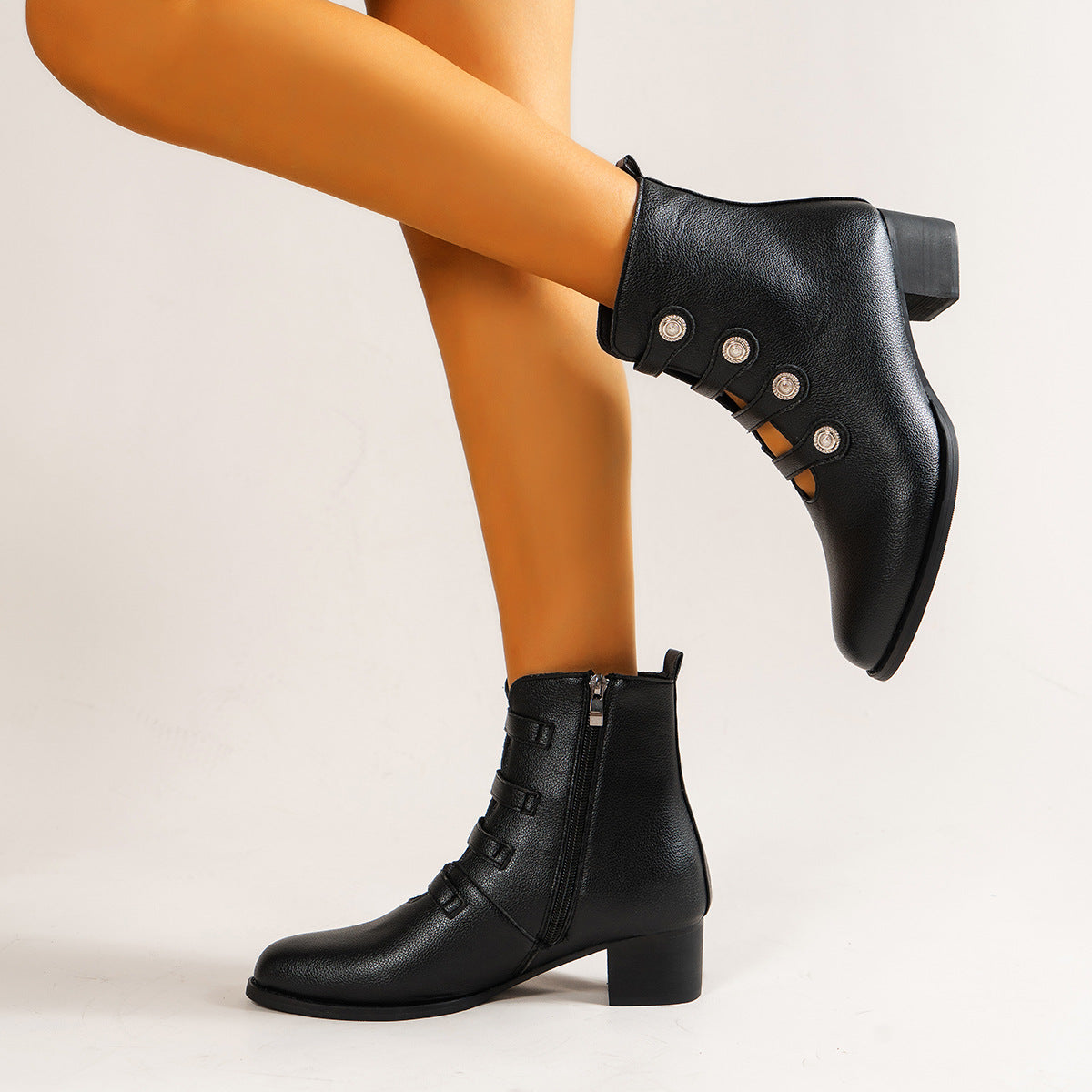 Stiefeletten mit Schnürung und Reißverschluss