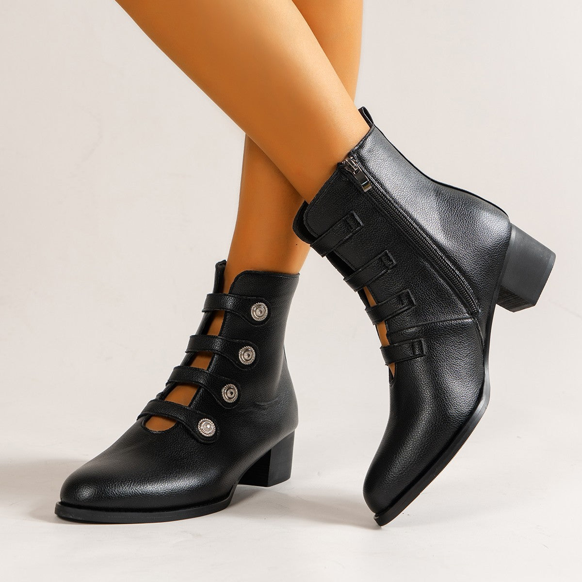 Stiefeletten mit Schnürung und Reißverschluss