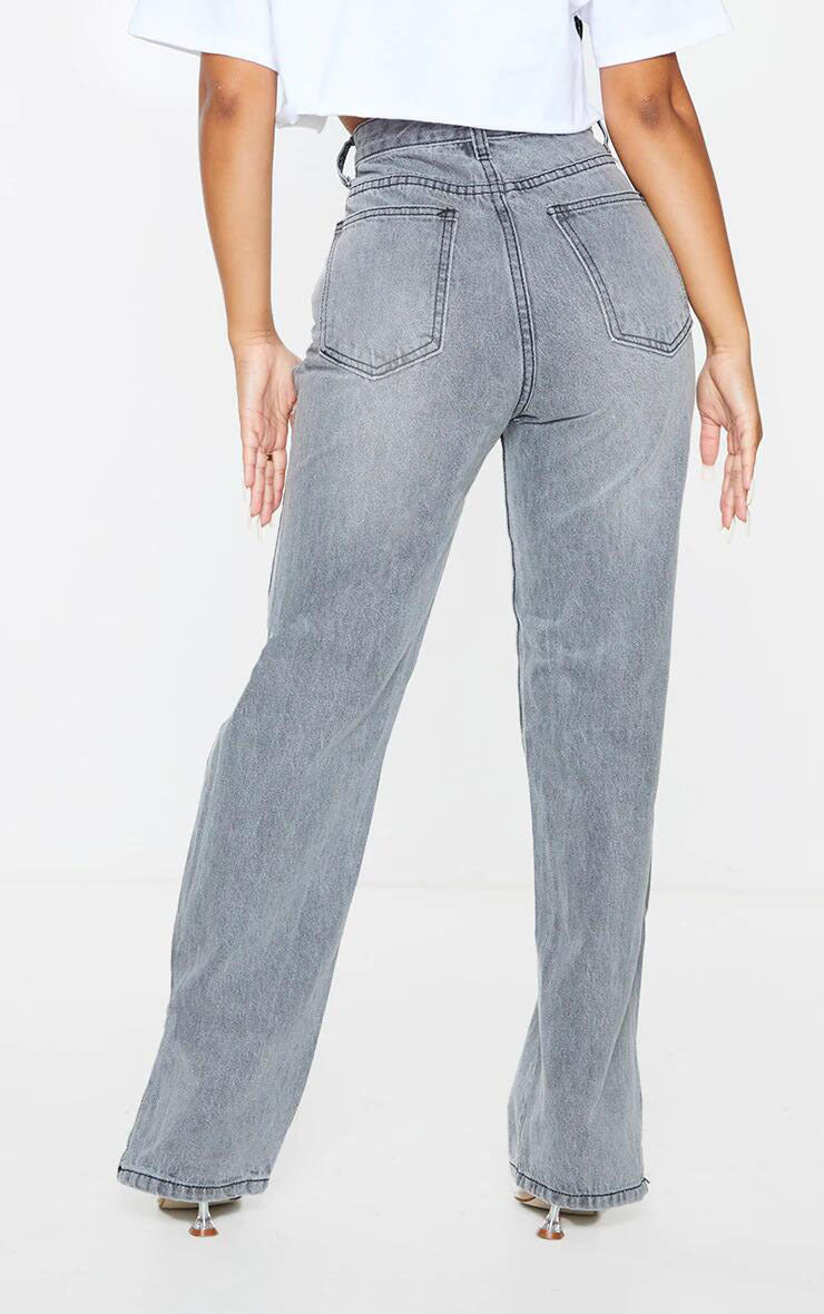 Schlaghose mit Used-Look