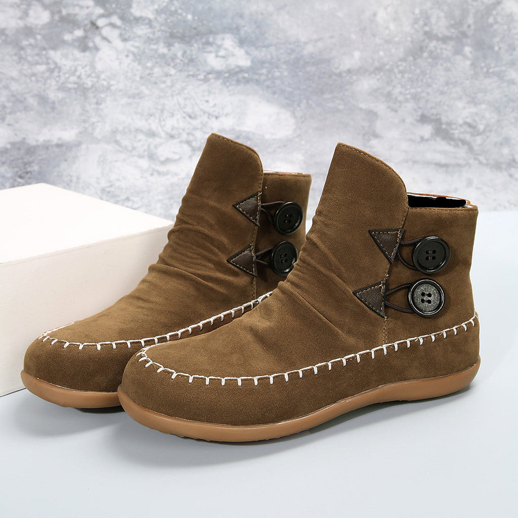 Schnürstiefel mit flachem Absatz