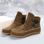 Schnürstiefel mit flachem Absatz