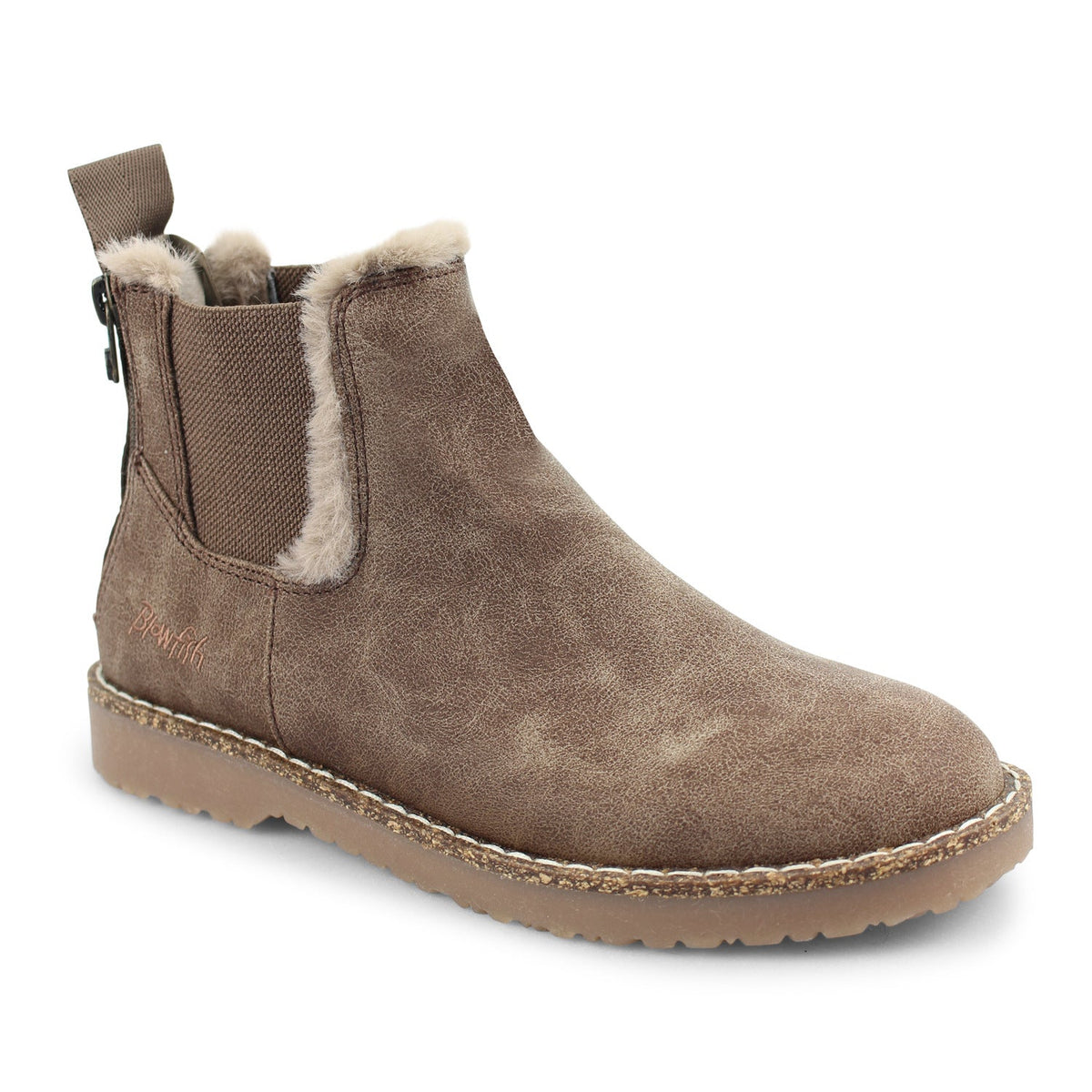 Stiefeletten gefüttert mit Reißverschluss – Braun