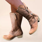 Stiefel im Vintage-Look mit Reißverschluss