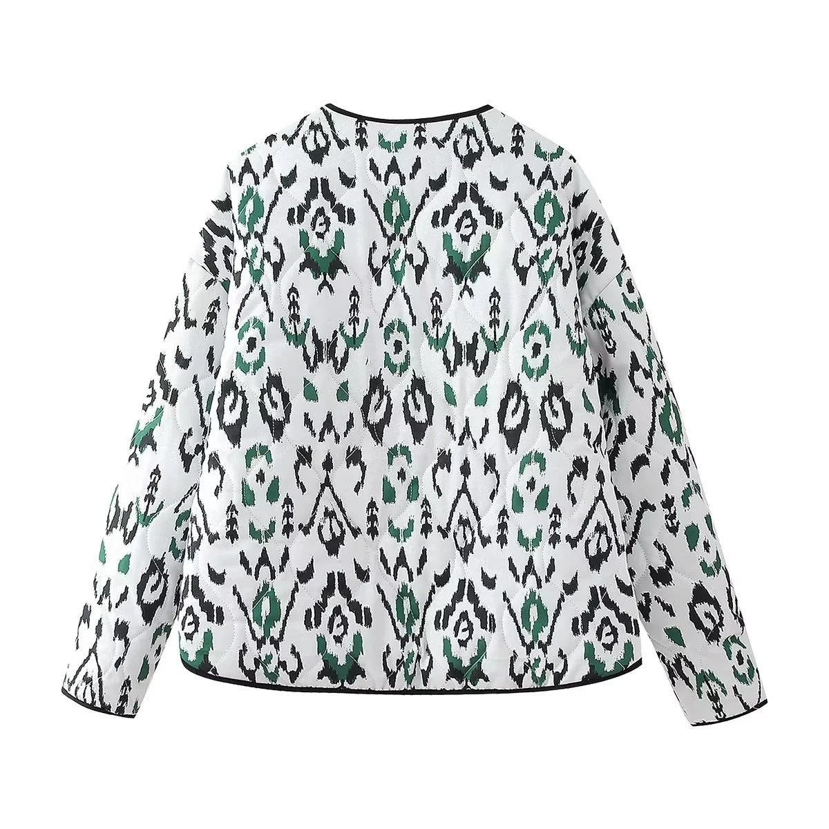 Steppjacke mit geometrischem Muster und lockerer Passform