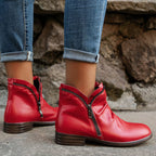 Stiefeletten mit Reißverschluss und Falten