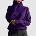 Damen Rollkragenpullover mit geometrischem Strickmuster