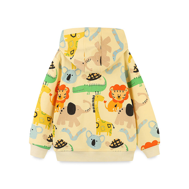 Safari Abenteuer Hoodie für Kinder: Tierdruck Pullover