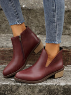 Chelsea-Boots mit Reißverschluss und Blockabsatz