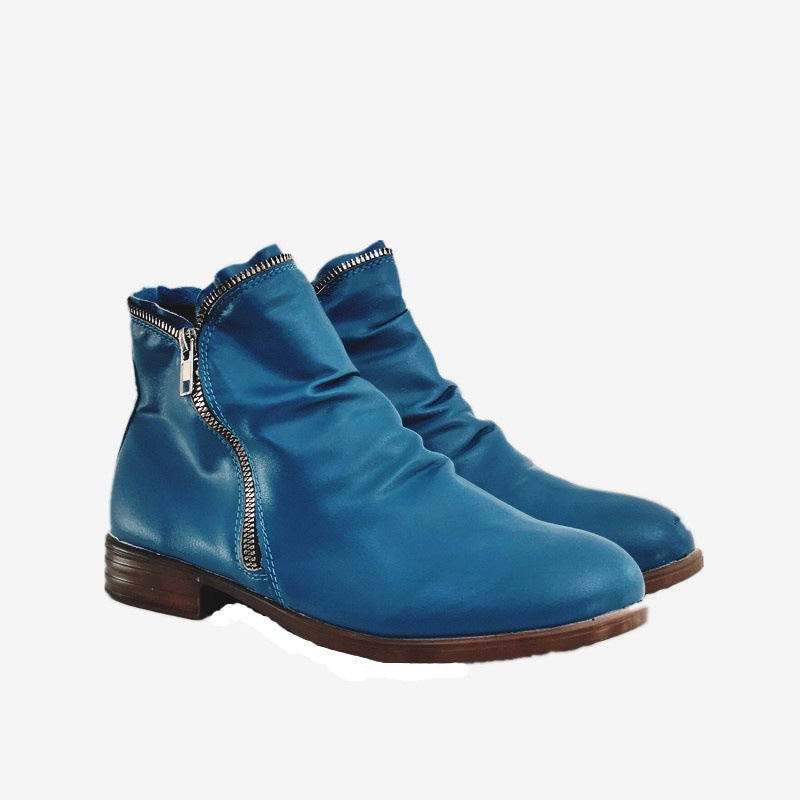 Stiefeletten mit Reißverschluss und Falten