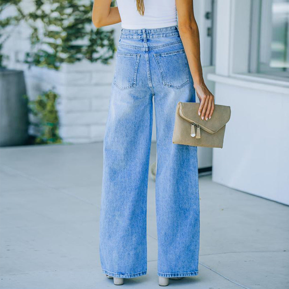 Loose-Fit-Jeans mit aufgesetzten Taschen