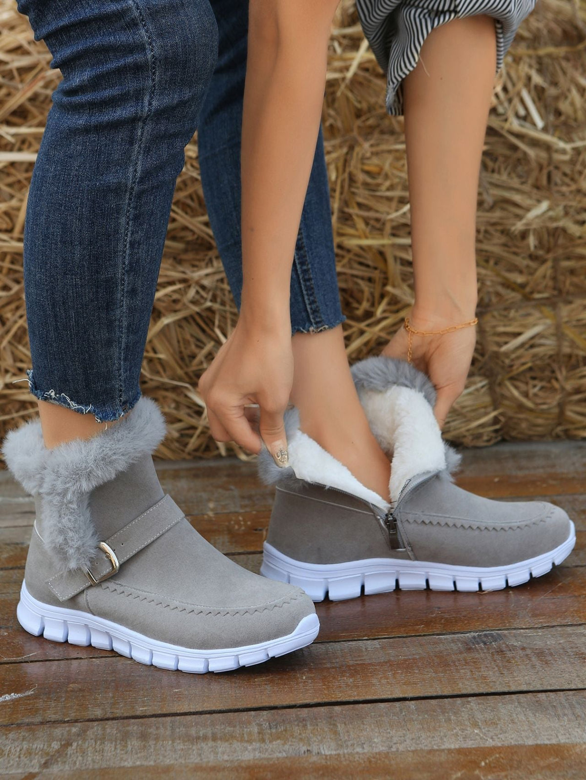 Stiefeletten gefüttert – Rosa