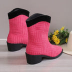 Wadenhohe Stiefel gefüttert – Rosa