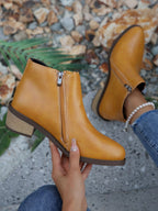 Chelsea-Boots mit Reißverschluss und Blockabsatz