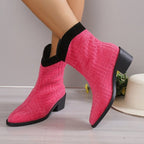 Wadenhohe Stiefel gefüttert – Rosa