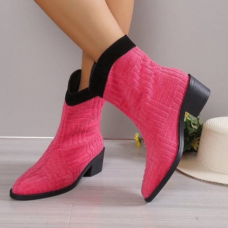 Wadenhohe Stiefel gefüttert – Rosa