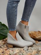 Chelsea-Boots mit Reißverschluss und Blockabsatz