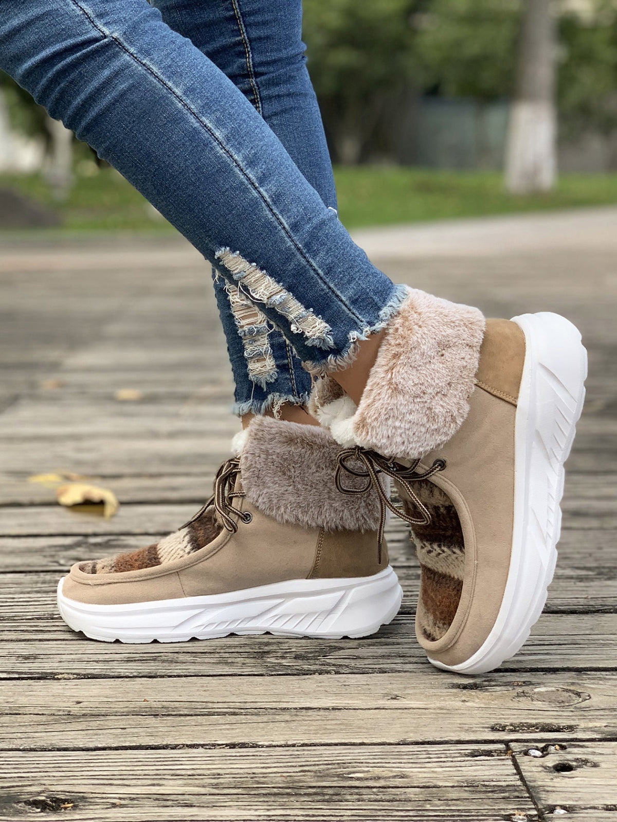 Stiefel gefüttert – Khaki
