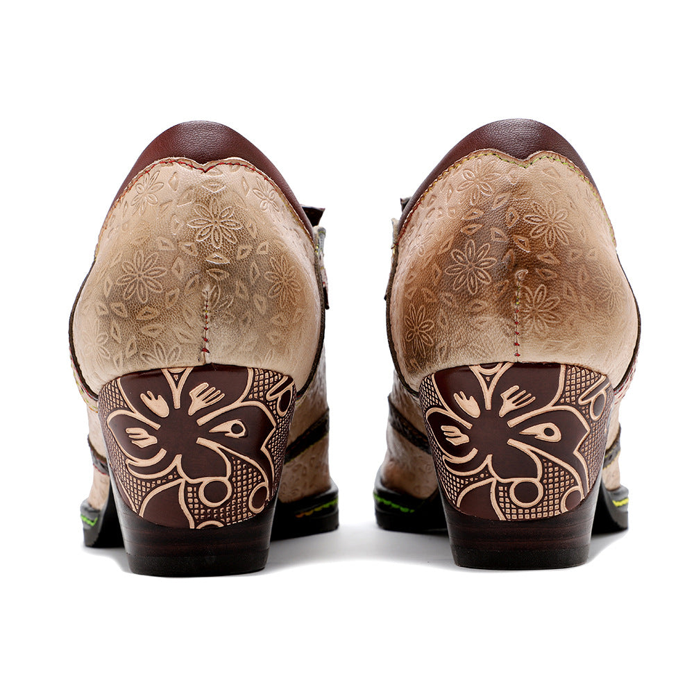 Stiefel im Vintage-Look mit Blockabsatz