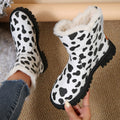 Wadenhohe Stiefel im Leoparden-Print