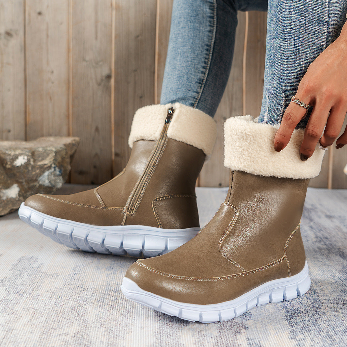 Stiefel gefüttert – Braun
