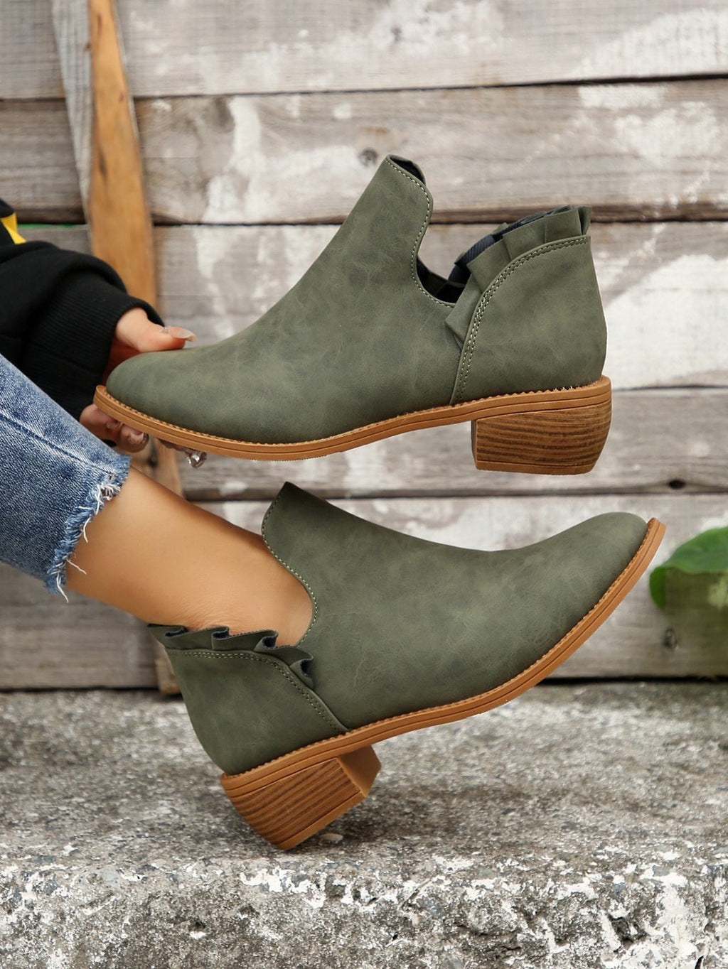 Stiefeletten mit Blockabsatz