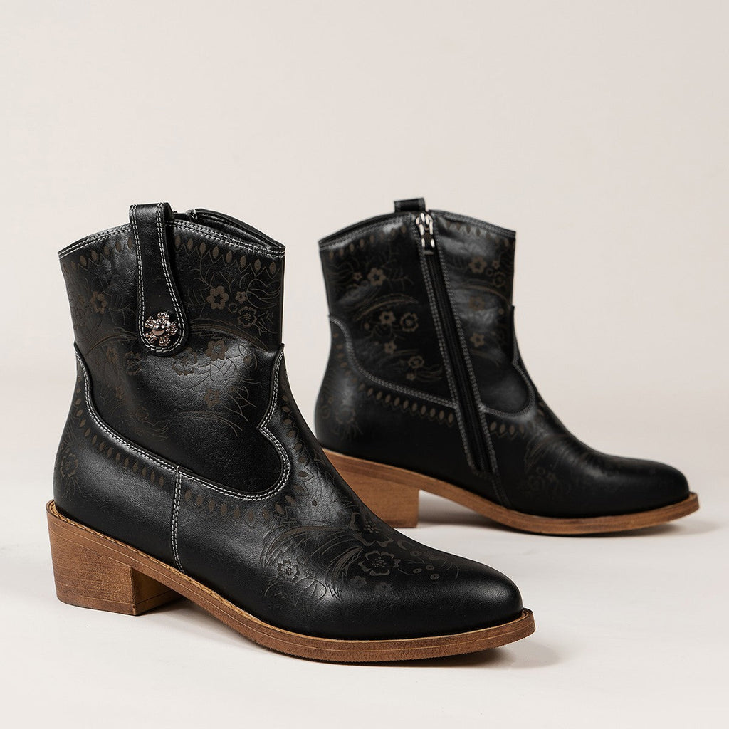 Cowboystiefel im Vintage-Look mit Stickerei