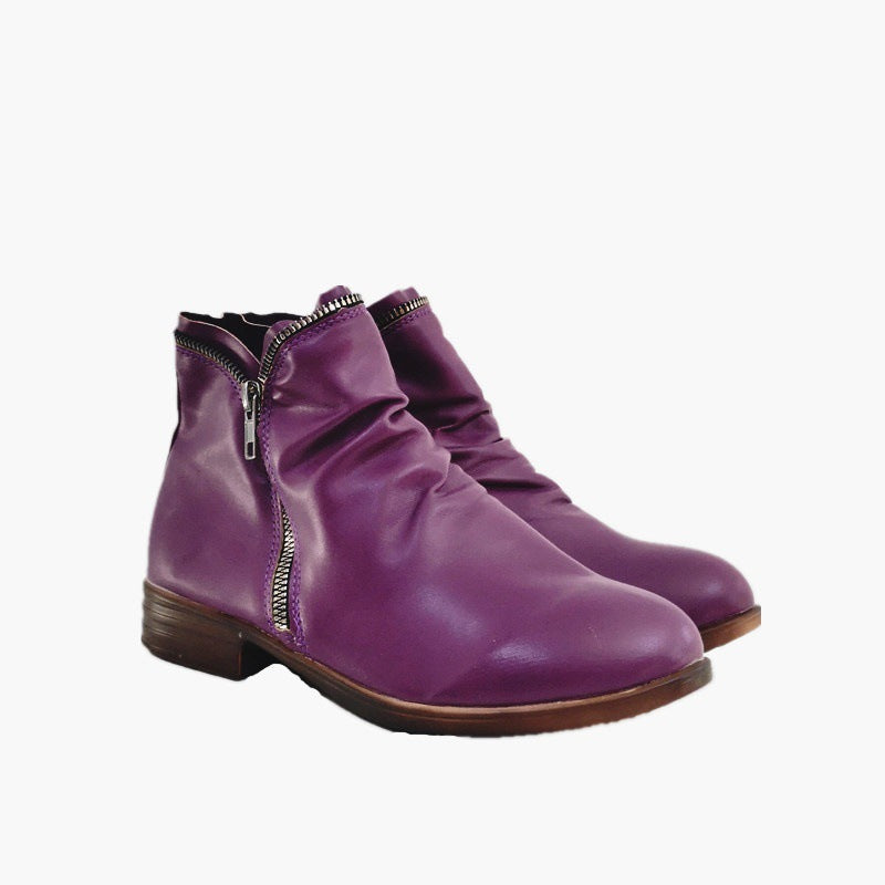Stiefeletten mit Reißverschluss und Falten