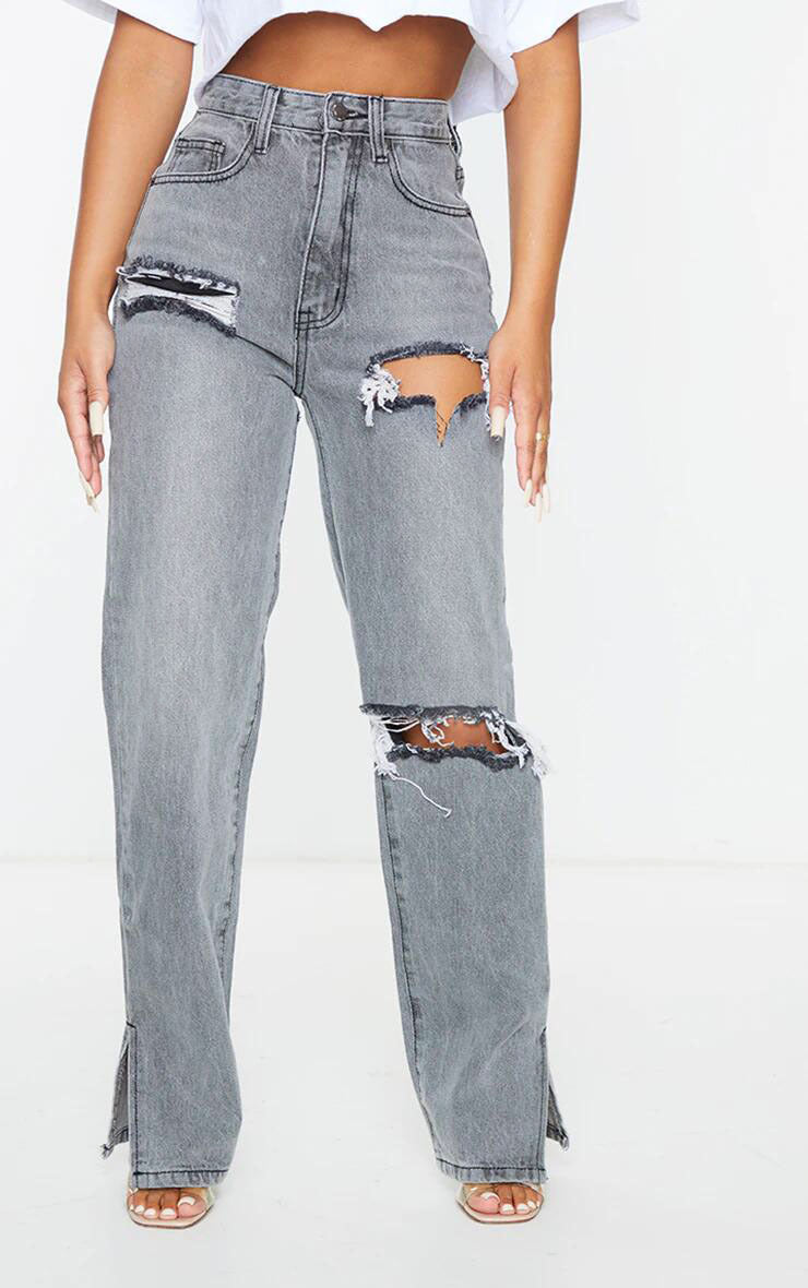 Schlaghose mit Used-Look