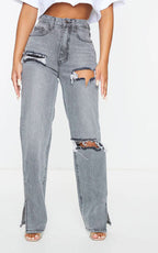 Schlaghose mit Used-Look