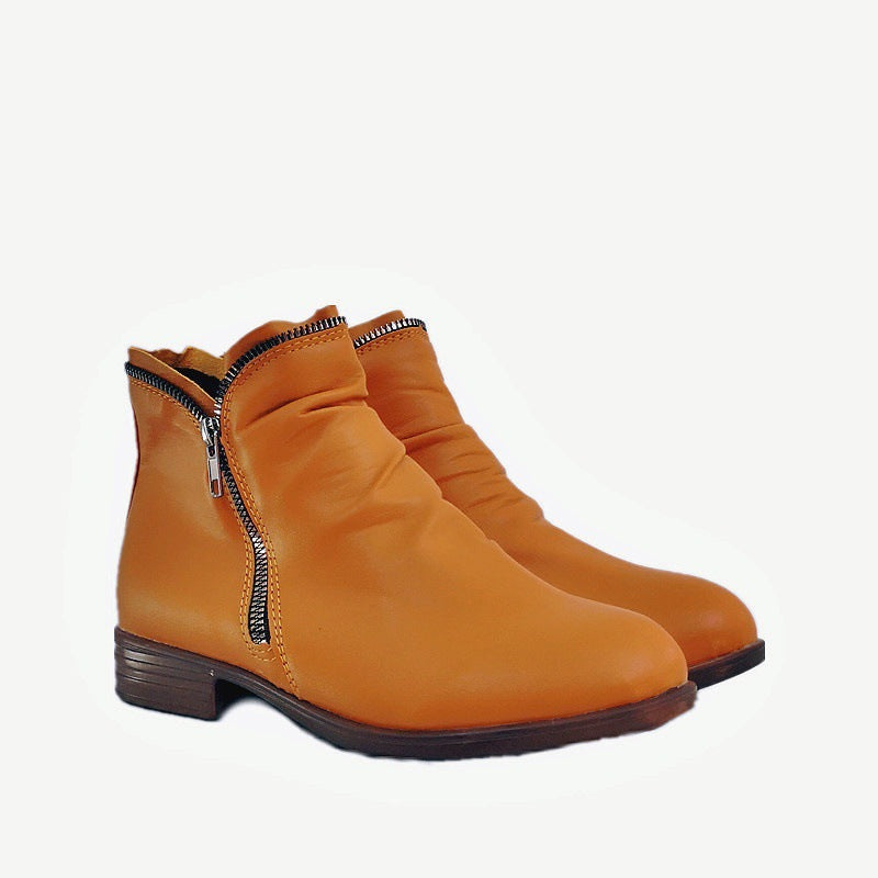 Stiefeletten mit Reißverschluss und Falten