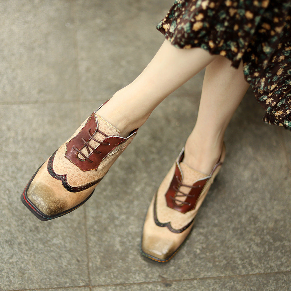 Stiefel im Vintage-Look mit Blockabsatz