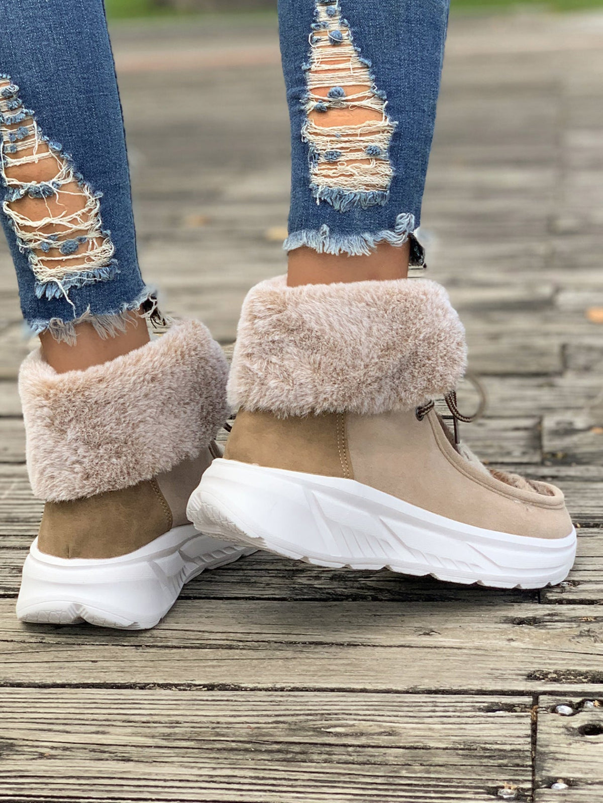 Stiefel gefüttert – Khaki