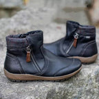 Stiefeletten im Vintage-Look mit Reißverschluss – Lila